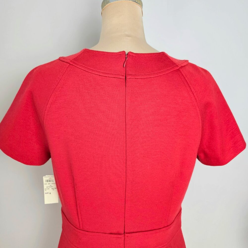 NWT Shoshanna x Bergdorf Goodman Red Pleated Fit-and-Flare Dress – Size 10 - Picture 5 of 12